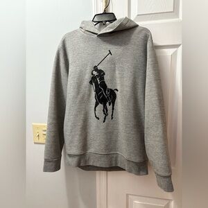 Men’s Polo Ralph Lauren Big Pony Double Knit Hoodie-Missing tie Size Large